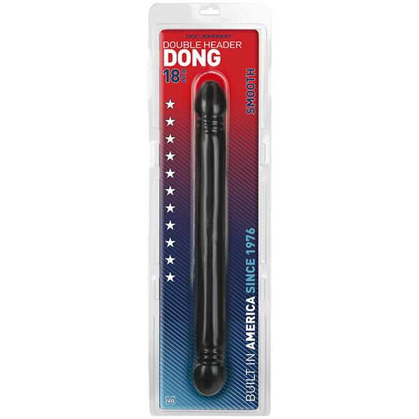 Doc Johnson Smooth Double Header Black 18" Dildo Dong