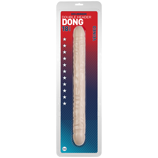 Doc Johnson Veined Double Header White 18" Dildo Dong