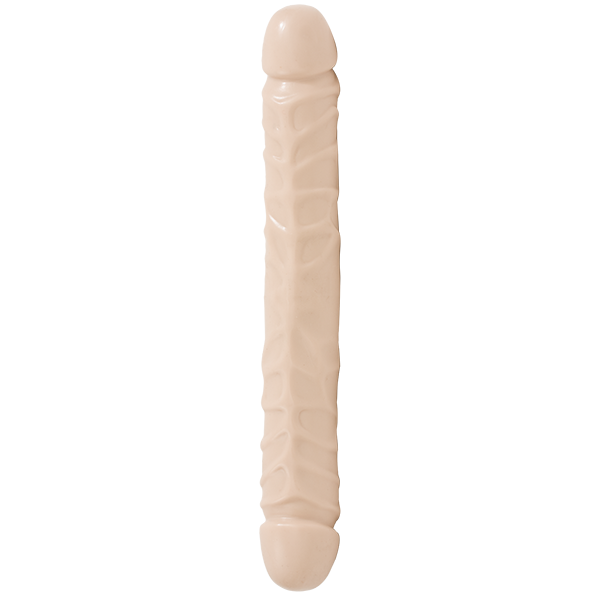 Doc Johnson Jr. Veined Double Header 12" White Dildo Dong