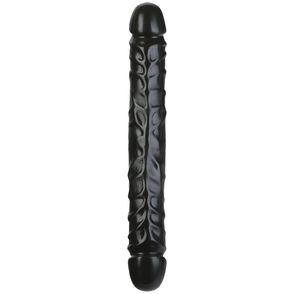 Doc Johnson Jr. Veined Double Header 12" Black Dildo Dong
