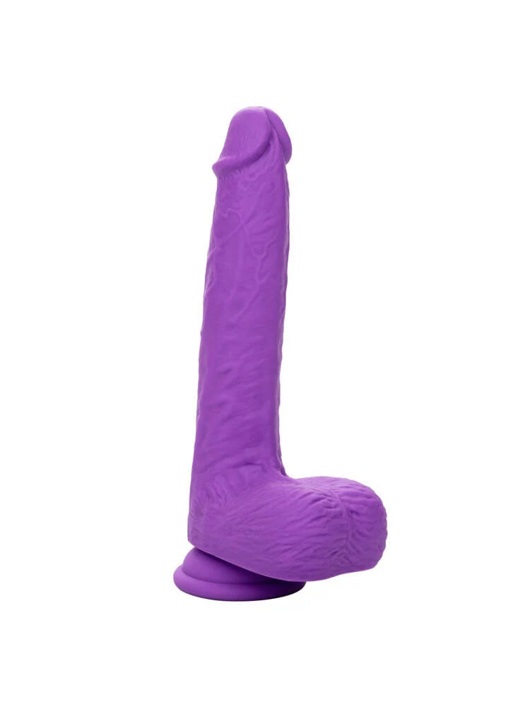 CalExotics Rumbling Thrusting Silicone Studs 7"/17.75cm Vibrating Dildo - Purple