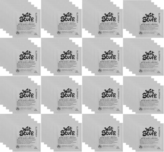 Wet Stuff Slippery Stuff Water Based Lubricant Travel Sachets 4g (100 Pack)