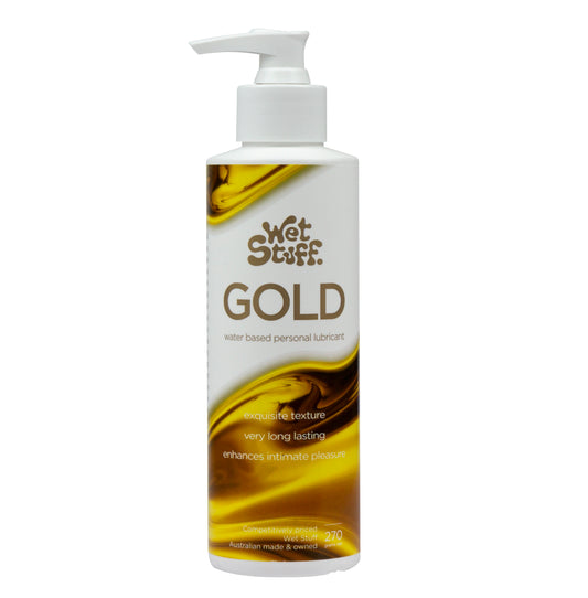 Wet Stuff Gold Water Based Personal Edible Lube Lubricant Pump Bottle 270g