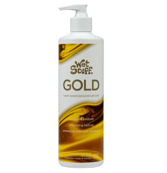 Wet Stuff Gold Water Based Personal Edible Lube Lubricant Pump Bottle 550g
