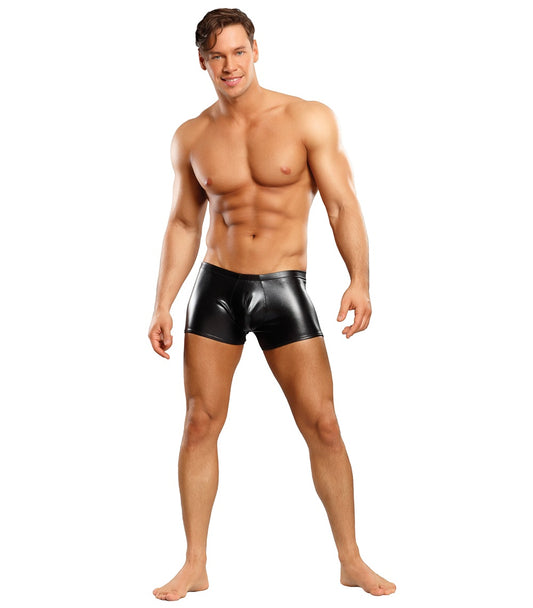 Male Power Pouch Short Wet Look Black Size S