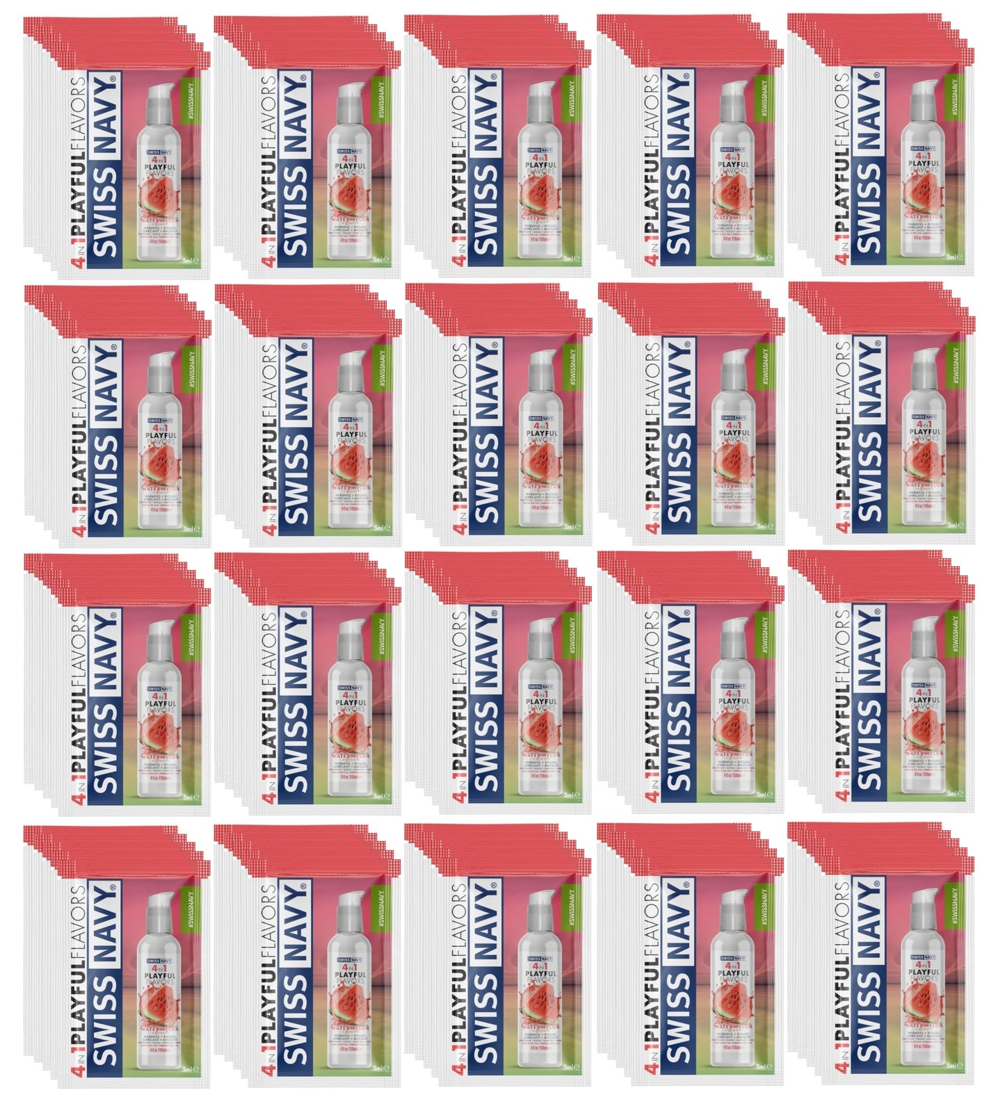Swiss Navy Watermelon Edible Lube Lubricant 5ml Sachets (100 Pack)