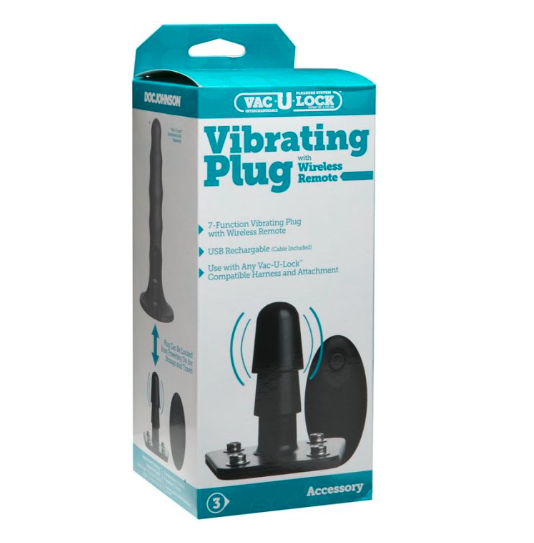 Doc Johnson Vac-U-Lock Vibrating Plug with Wireless Remote