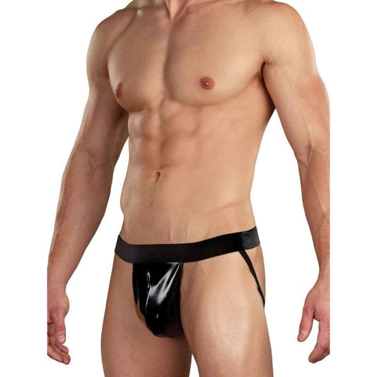 Male Power Jock Wet Look Black Size S/M or L/XL
