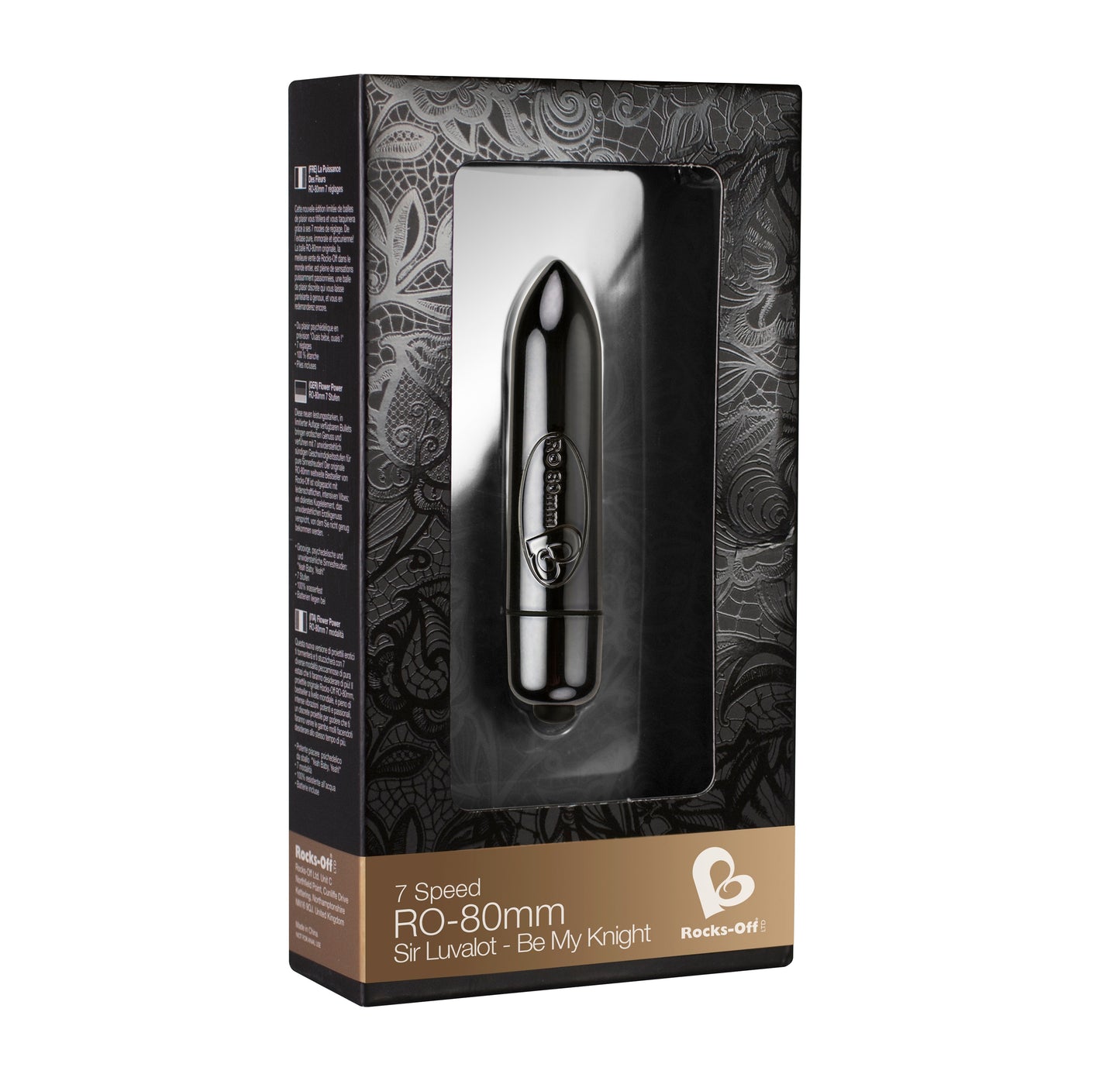 Rocks Off RO-80mm 7 Speed Midnight Metal Vibrating Bullet