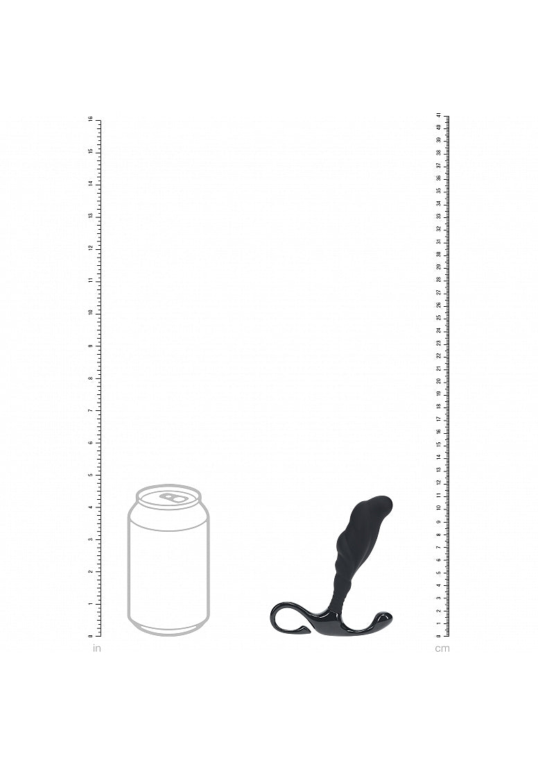 Shots Toys | LEVELZ - Rippled with Hard Loop Silicone Prostate Massager - M - Black