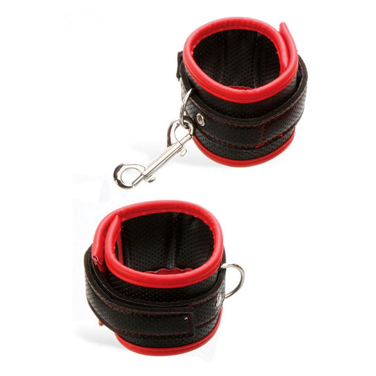 Adam & Eve SCARLET COUTURE BONDAGE CUFFS Black/Red Restraints