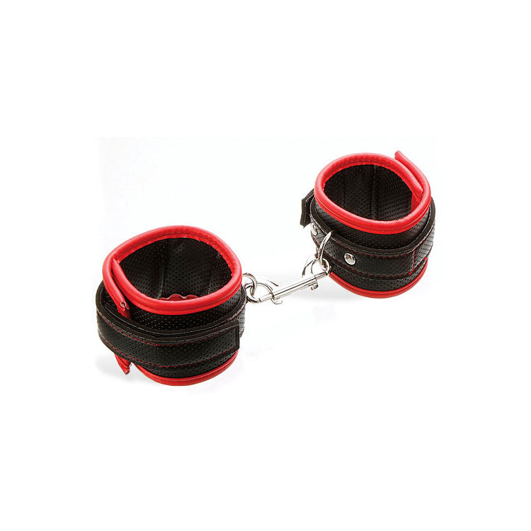 Adam & Eve SCARLET COUTURE BONDAGE CUFFS Black/Red Restraints