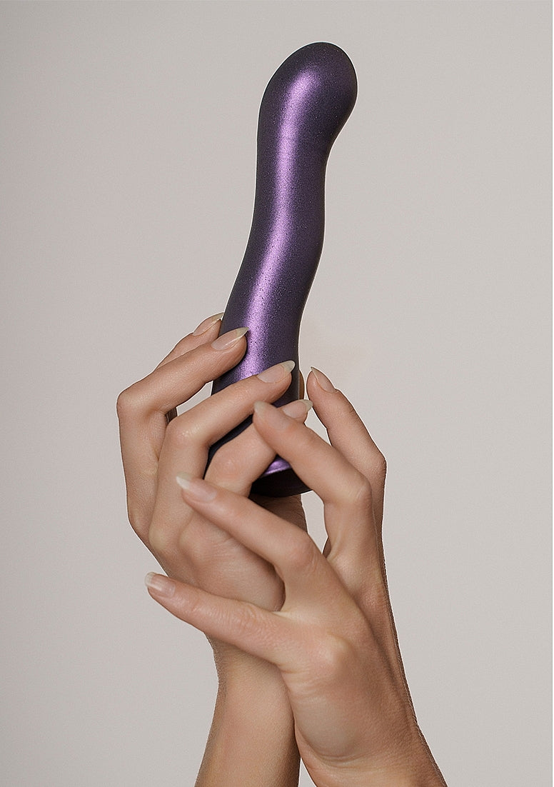 Shots Toys | OUCH! Ultra Soft Curvy G-Spot Dildo - 7" / 17 cm - Gun Metal