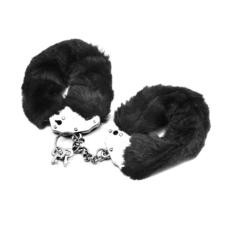 Lovetoy Fetish Pleasure Fluffy Hand Cuffs Black