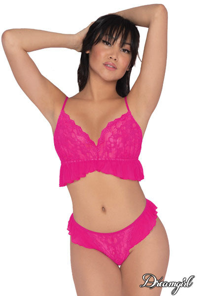 Dreamgirl Lingerie Bralette & Thong Pink Size OS