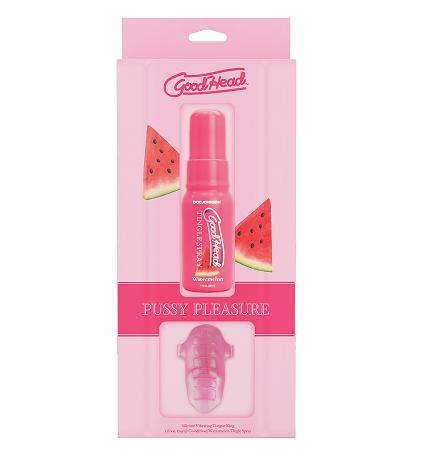 GoodHead - Pussy Pleasure Party Kit - Vibrating Tongue Ring + Watermelon Tingle Spray