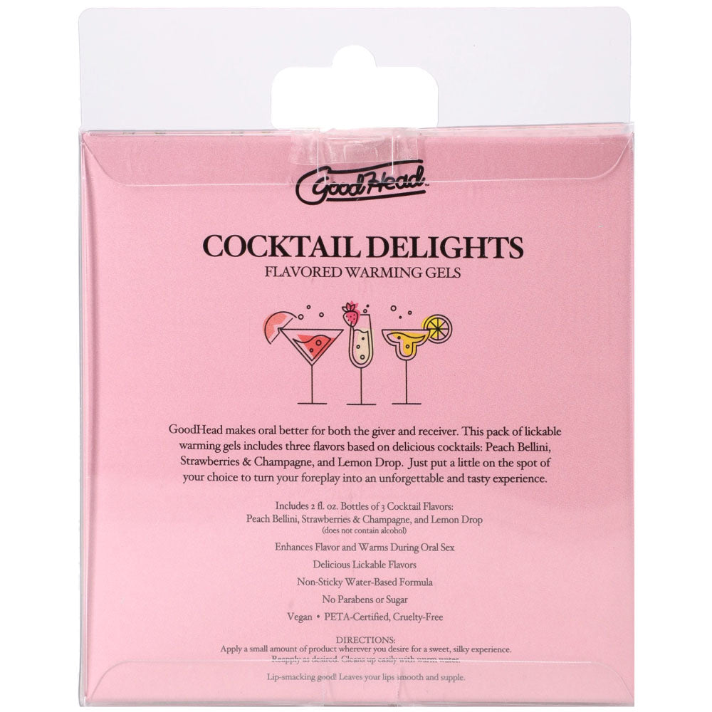 Doc Johnson GoodHead - Cocktail Delights - Peach Bellini, Strawberries & Champagne, Lemon Drop - 3 Pack