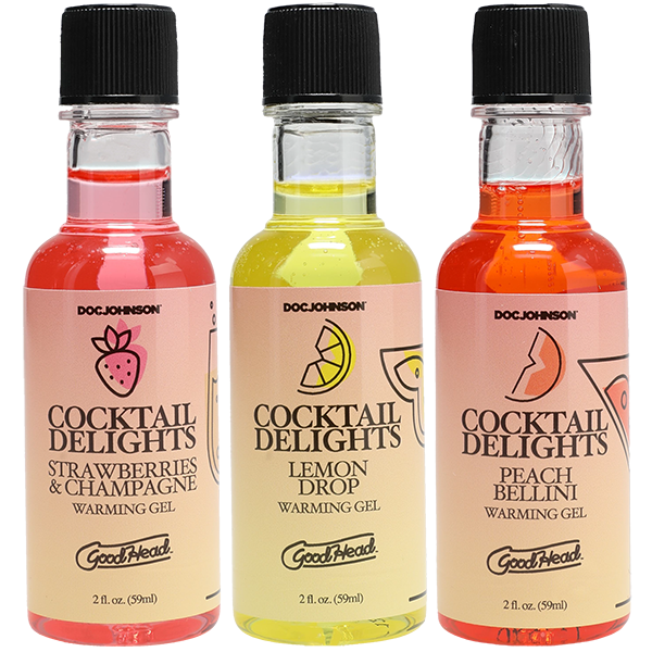 Doc Johnson GoodHead - Cocktail Delights - Peach Bellini, Strawberries & Champagne, Lemon Drop - 3 Pack