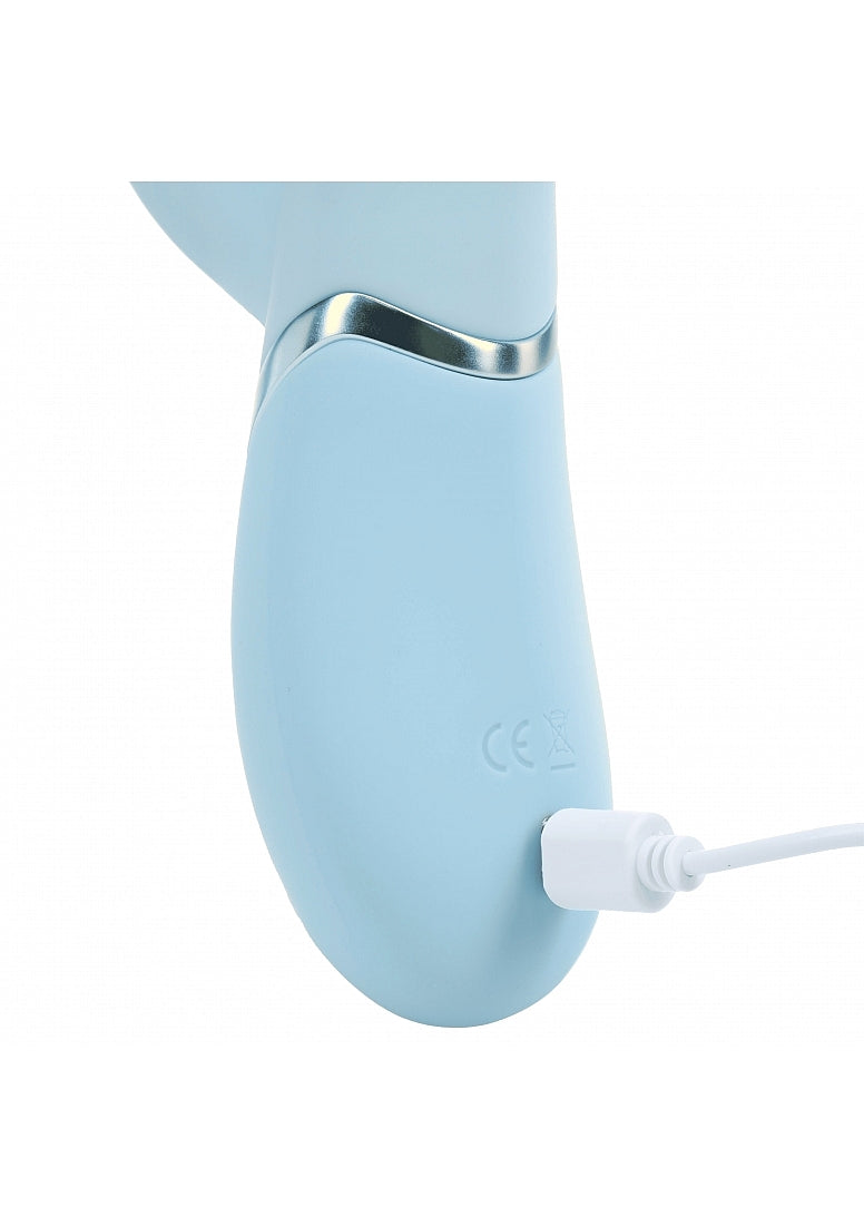 Shots Toys | VIVE Fronda Triple Motor G-Spot Vibrating Tapping Leaf Clit Stimulator Blue