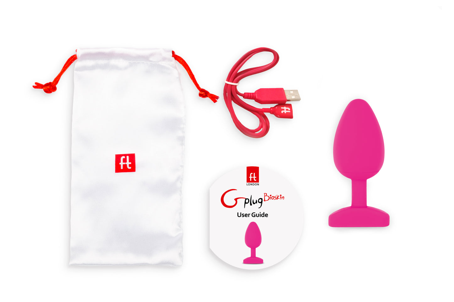 Gvibe Gplug Large Bioskin Sweet Raspberry - Anal Butt Plug Vibrator