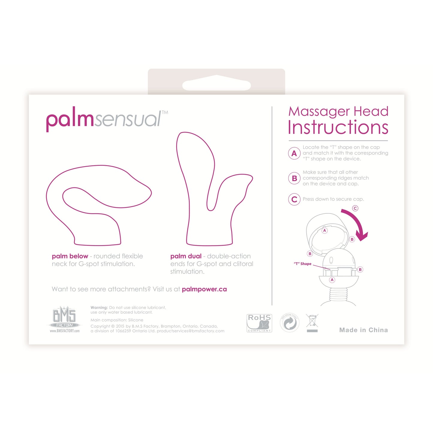 PalmPower PalmSensual Massager Heads Pink (For use with PalmPower)