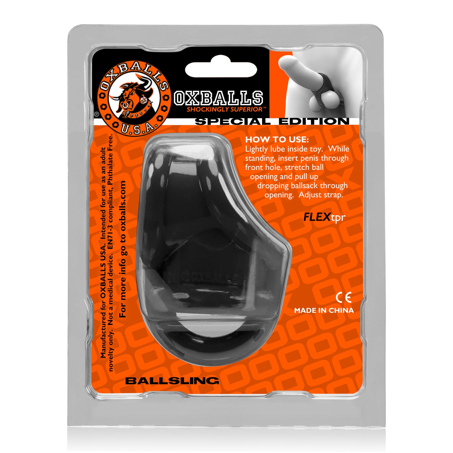 OxBalls Ballsling Ball Split Sling Black