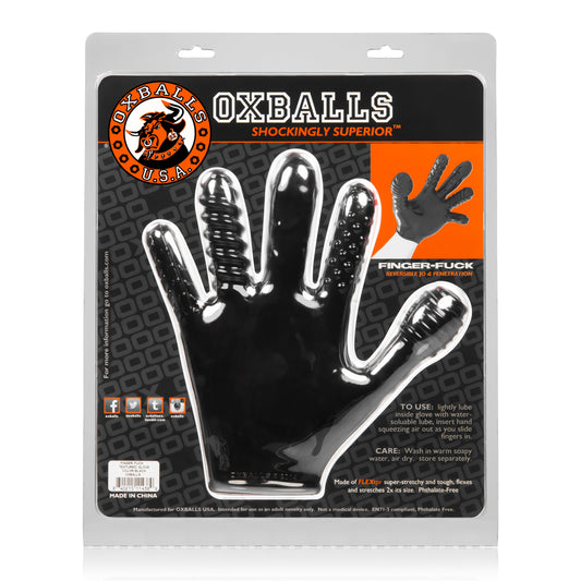 OxBalls Finger Fuck Textured Glove Black