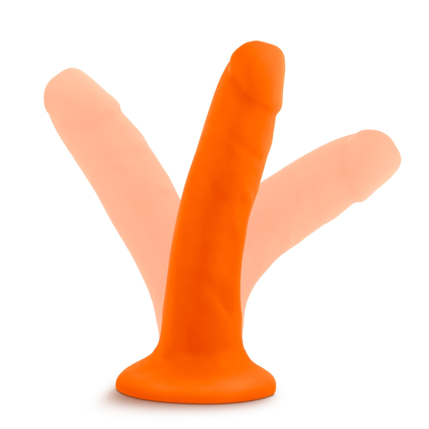 Blush Novelties Neo Dual Density Cock Dildo Dong 6" Neon Orange