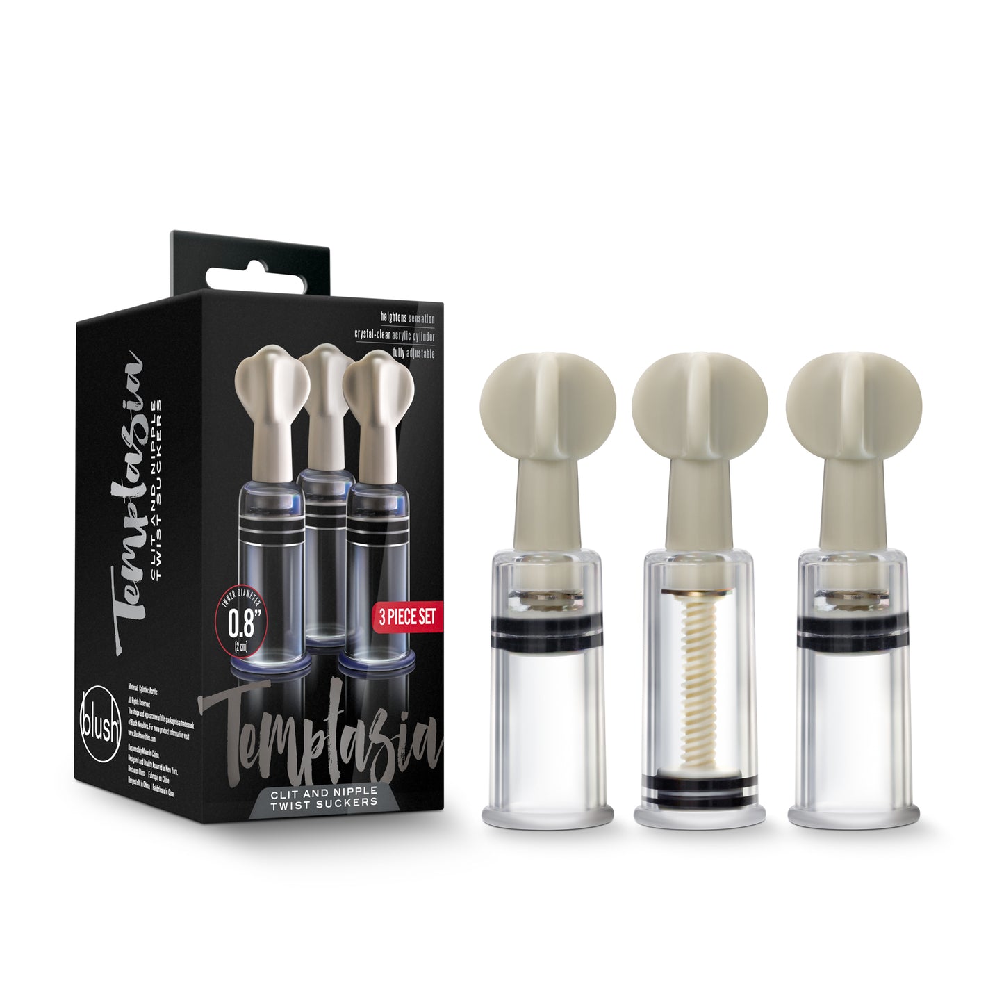 Blush Novelties | Temptasia Nipple and Clit Twist Suckers 3 Pc