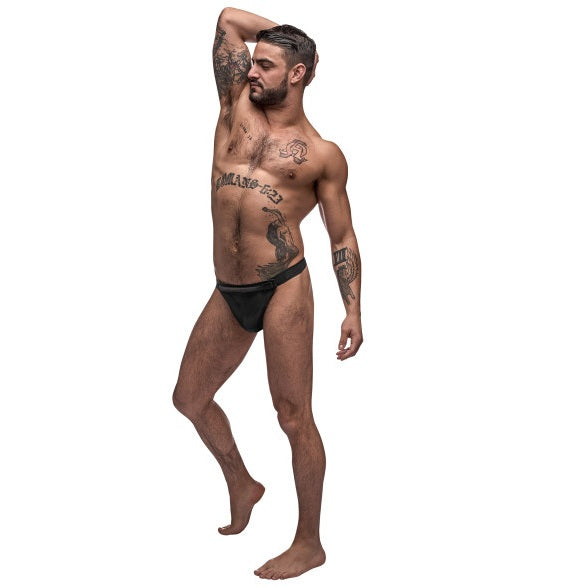 Male Power Grip and Rip Off Thong Black Size S/M or L/XL