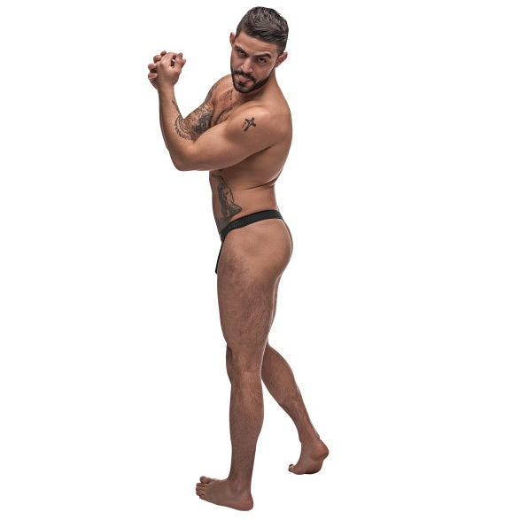 Male Power Grip and Rip Off Thong Black Size S/M or L/XL