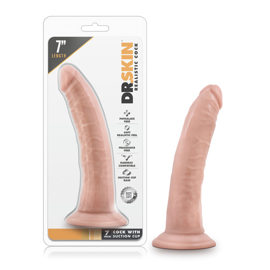 Dr Skin 7" Cock With Suction Cup Vanilla