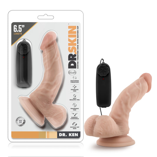 Dr Skin | Dr Ken 6.5" Vibrating Cock with Suction Cup Vanilla
