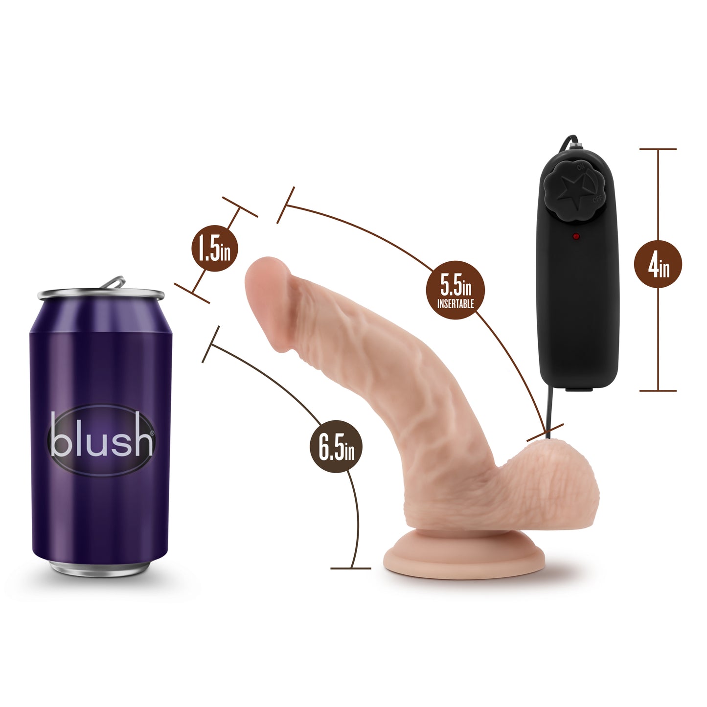 Dr Skin | Dr Ken 6.5" Vibrating Cock with Suction Cup Vanilla