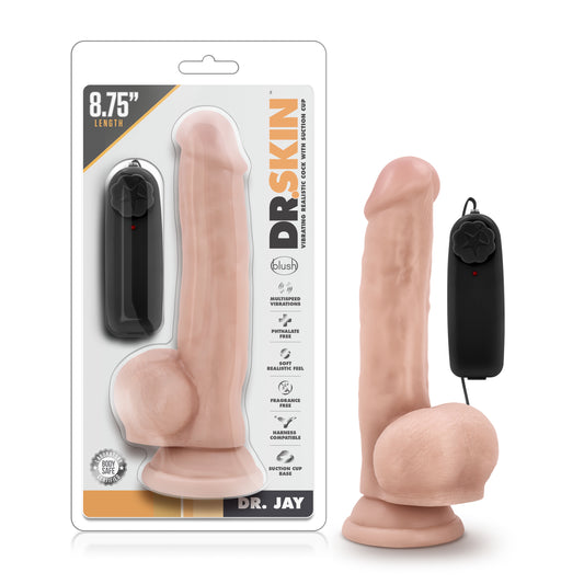 Dr Skin | Dr Jay 8.75" Vibrating Cock with Suction Cup Vanilla