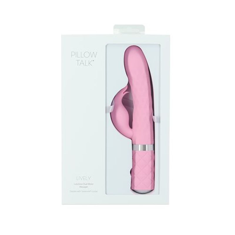Pillow Talk Lively Rabbit Vibrator w Swarovski Crystal Pink