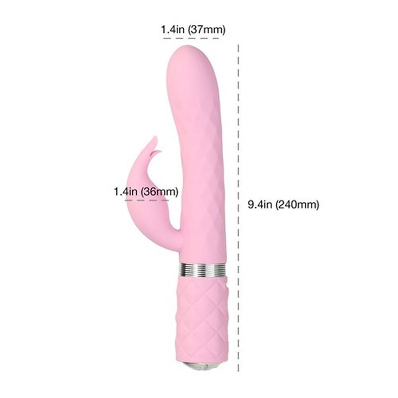 Pillow Talk Lively Rabbit Vibrator w Swarovski Crystal Pink