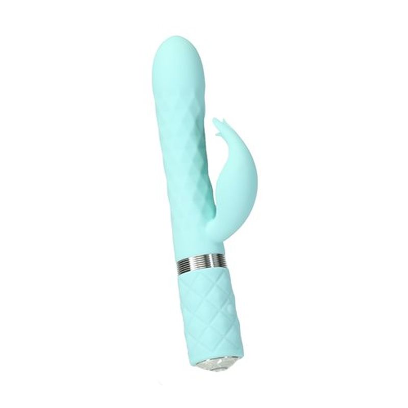 Pillow Talk Lively Rabbit Vibrator w Swarovski Crystal Teal