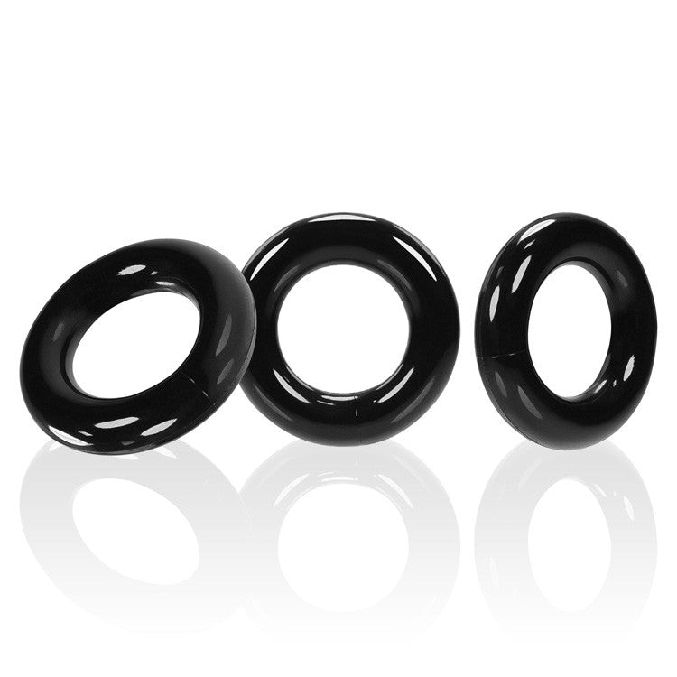 OxBalls Willy Rings Stretchy Black Cock Rings - 3 Pack