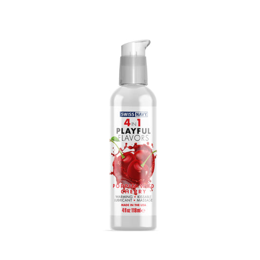 Swiss Navy Playful Flavours 4 In 1 Poppin Wild Cherry 4oz/118ml