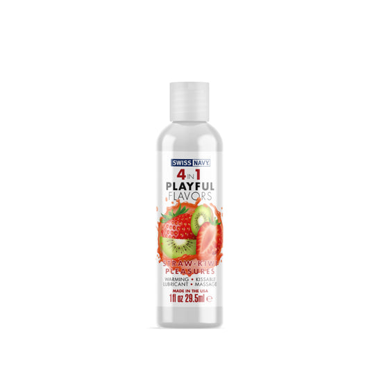 Swiss Navy Playful Flavours 4 In 1 Strawberry/Kiwi Pleasure 1oz/29.5ml