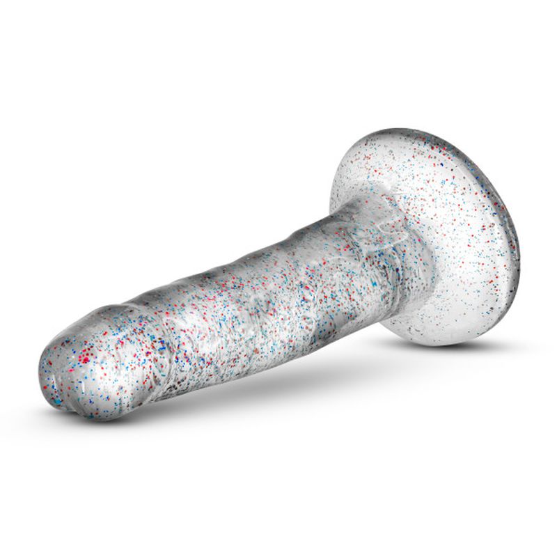 Blush Novelties Naturally Yours Glitter Dong Clear 5.5" Dildo w Suction Cup