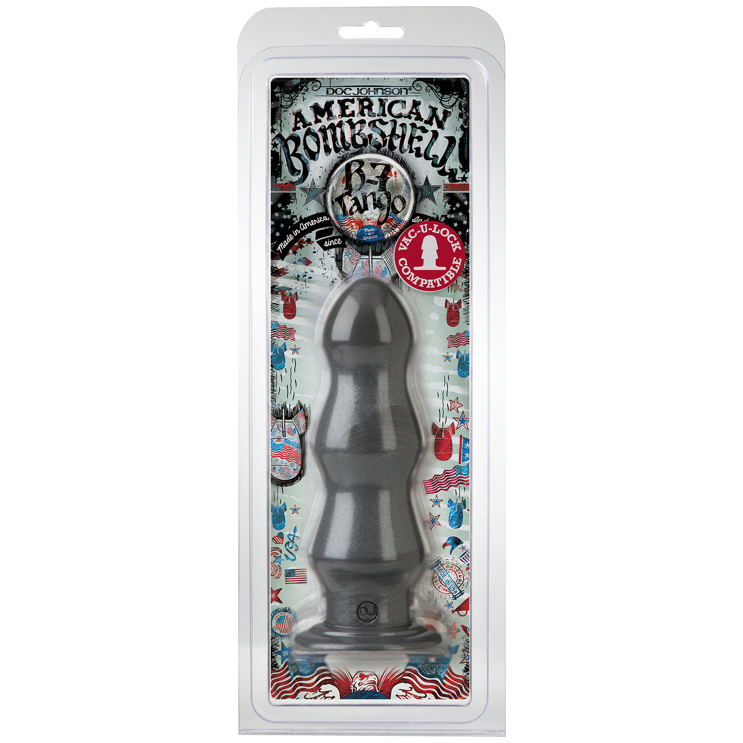 Doc Johnson American Bombshell B-7 Tango 7" Anal Dildo Gun Metal