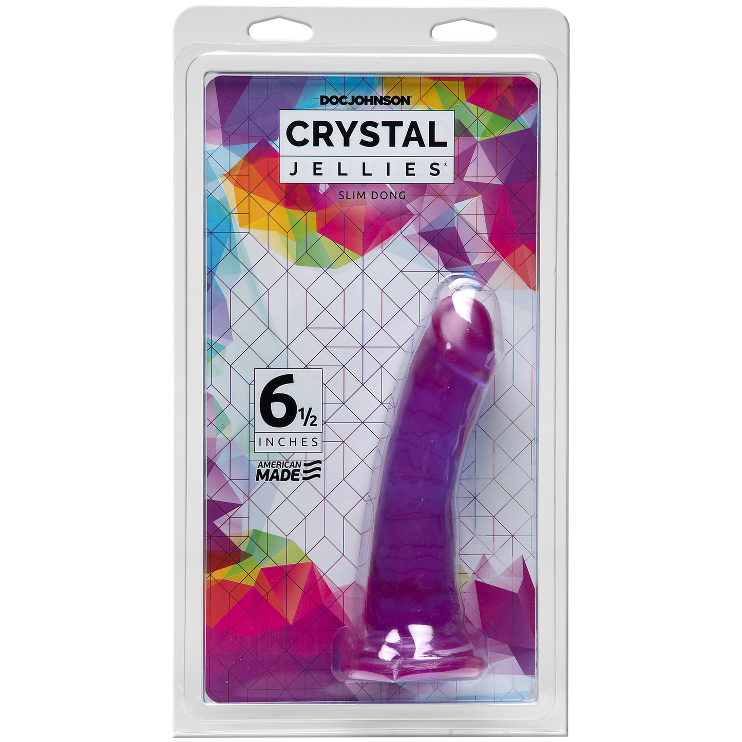 Doc Johnson Crystal Jellies Slim Dong 6.5" Purple