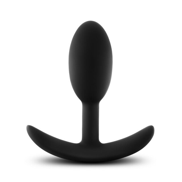 Blush Novelties | Anal Adventures Platinum Silicone Vibra Slim Plug Small - Black 8.9cm Small Butt Plug with Internal Ball