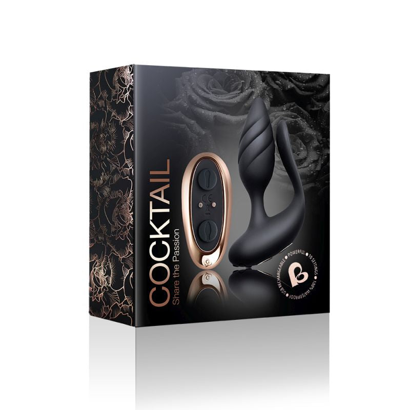 Rocks Off Cocktail Dual Stimulator Couples Vibrator Black