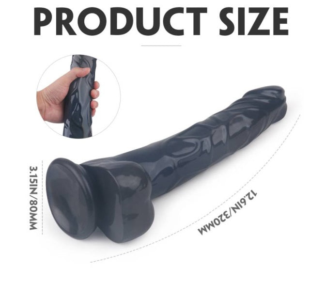 S-Hande King Kong Dong w Balls Black XL Dildo