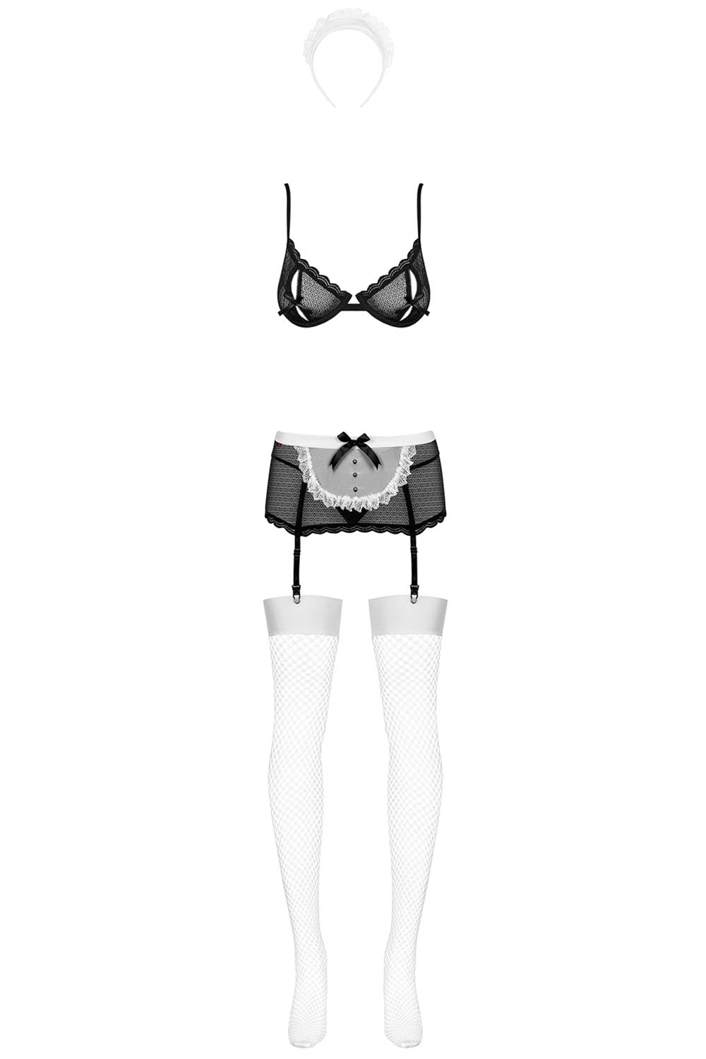 Obsessive Lingerie Maidme Maid Set 5 Piece Size S/M or L/XL