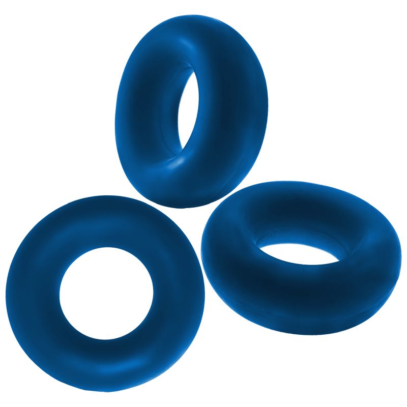 OxBalls Fat Willy 3 Pc Jumbo Cock Rings Space Blue