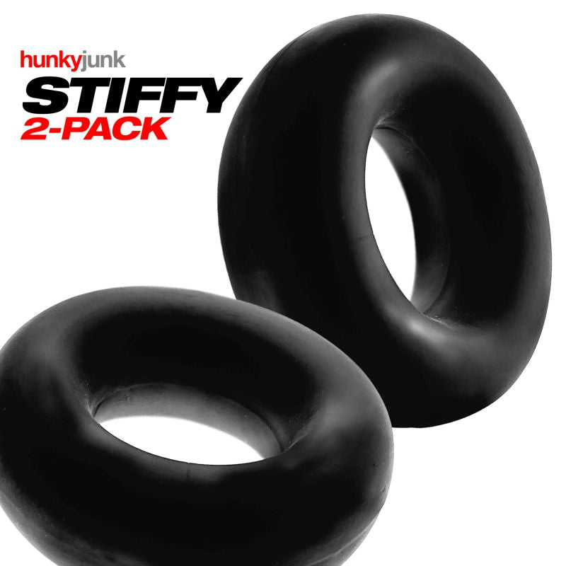 HunkyJunk Stiffy 2 Pc Bulge Cockrings Tar Ice